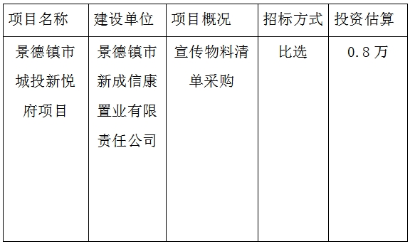 物料清單招投標